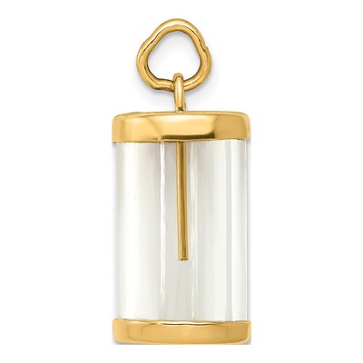 14K Yellow Gold Fillable Vial Capsule Charm – view 3