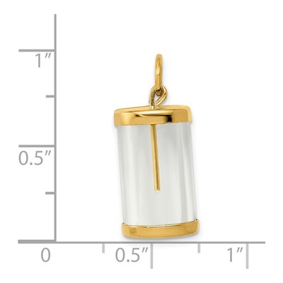 14K Yellow Gold Fillable Vial Capsule Charm – view 4