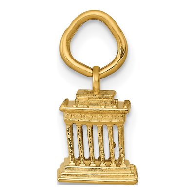 14K Yellow Gold 3D Lincoln Memorial Charm – view 3
