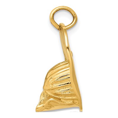 14K Yellow Gold 3-D Fireman's Helmet Charm – view 3