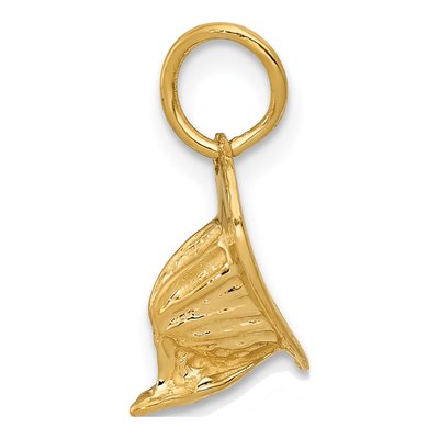 14K Yellow Gold 3-D Fireman's Helmet Charm – view 3