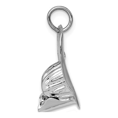 14K White Gold 3D Fireman's Helmet Pendant – view 2