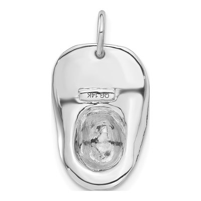 14K White Gold 3D Fireman's Helmet Pendant – view 3