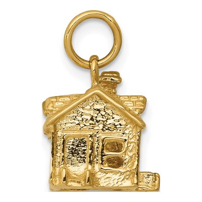 14K Yellow Gold 3-D House Pendant – view 3