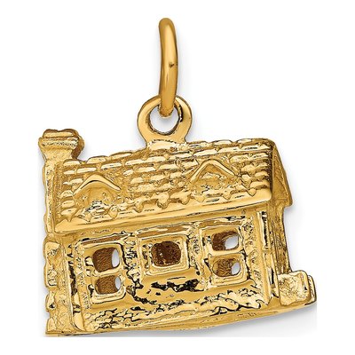 14K Yellow Gold 3-D House Pendant – view 4