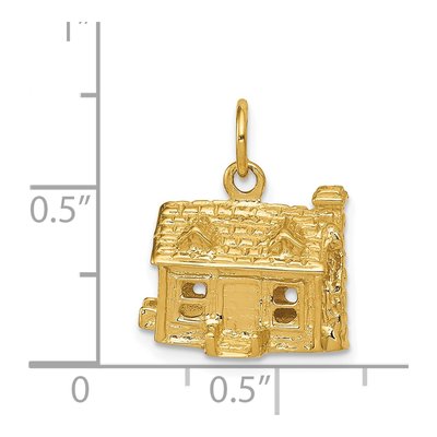 14K Yellow Gold 3-D House Pendant – view 5