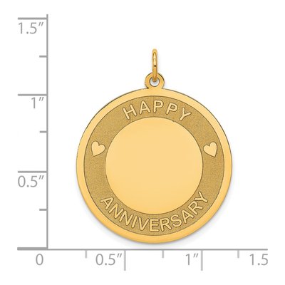 14K Yellow Gold Happy Anniversary Disc Charm – view 5