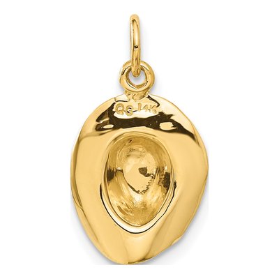14K Yellow Gold 3-D Cowboy Hat Charm – view 4