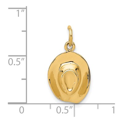 14K Yellow Gold 3-D Cowboy Hat Charm – view 5
