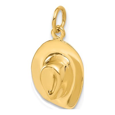 14K Yellow Gold 3-D Cowboy Hat Charm – view 6