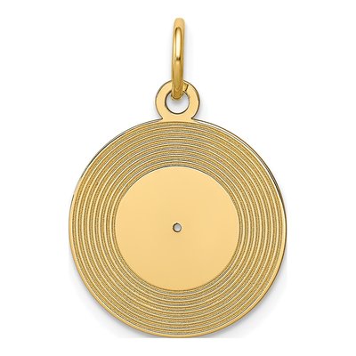 14K Yellow Gold Record Album Pendant