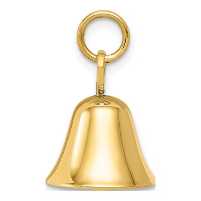 14K Yellow Gold Moveable 3-D Wedding Bell Charm – view 3