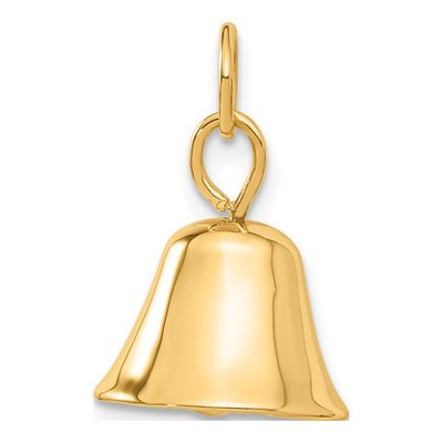 14K Yellow Gold Moveable 3-D Wedding Bell Charm – view 4