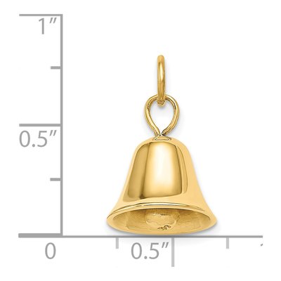 14K Yellow Gold Moveable 3-D Wedding Bell Charm – view 5
