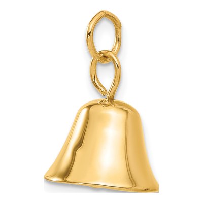 14K Yellow Gold Moveable 3-D Wedding Bell Charm – view 6