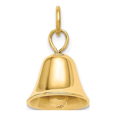 14K Yellow Gold Moveable 3-D Wedding Bell Charm