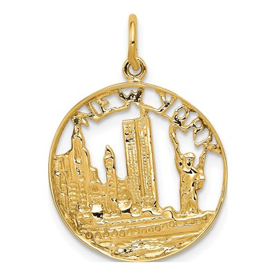 14K Yellow Gold York Skyline Pendant