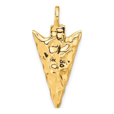 14K Yellow Gold 3D Arrowhead Pendant – view 4