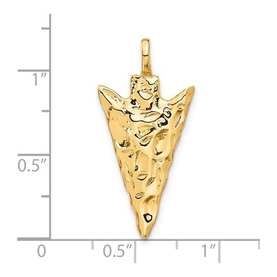 14K Yellow Gold 3D Arrowhead Pendant – view 5