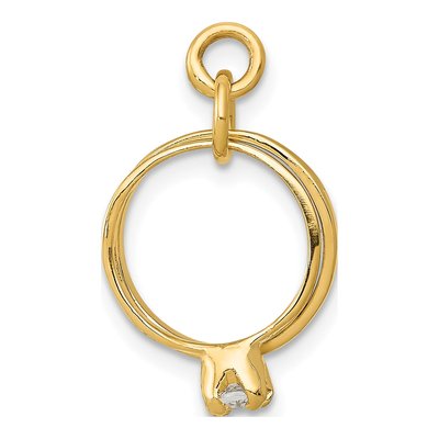 14K Yellow Gold CZ 3-D Wedding Charm – view 3