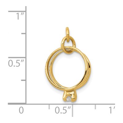 14K Yellow Gold CZ 3-D Wedding Charm – view 4