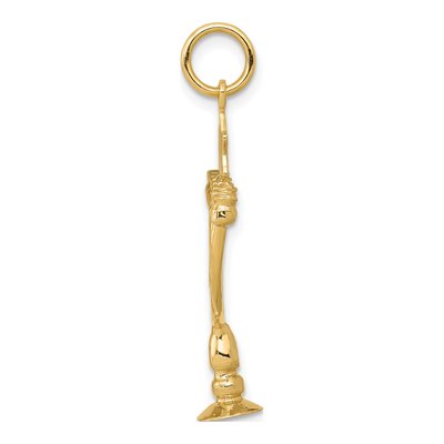 14K Yellow Gold 3-D Menorah Star of David Charm – view 3