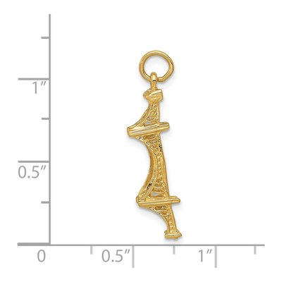 14K Yellow Gold 3-D Golden Gate Bridge Charm – view 5