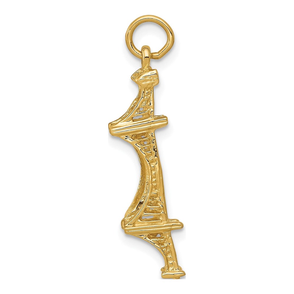 14K Yellow Gold 3-D Golden Gate Bridge Charm