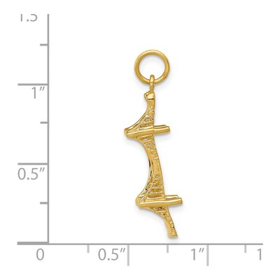 14K Yellow Gold 3D Mackinac Bridge Charm – view 7