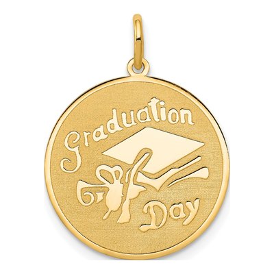 14K Yellow Gold Graduation Day Disc Charm