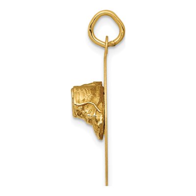 14K Yellow Gold Baby Shoes Disc Charm – view 3