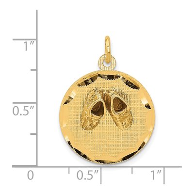 14K Yellow Gold Baby Shoes Disc Charm – view 4