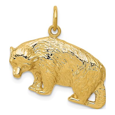 14K Yellow Gold Bear Pendant