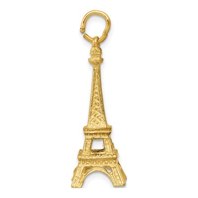 14K Yellow Gold 3-D Eiffel Tower Charm – view 3