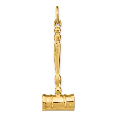 14K Yellow Gold 3-D Gavel Pendant – view 4