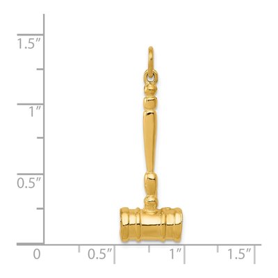 14K Yellow Gold 3-D Gavel Pendant – view 5