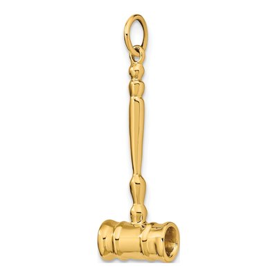 14K Yellow Gold 3-D Gavel Pendant – view 6