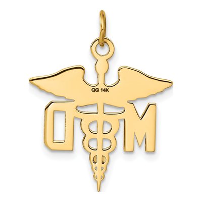 14K Yellow Gold Large Caduceus Pendant – view 4