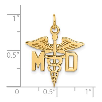 14K Yellow Gold Large Caduceus Pendant – view 5