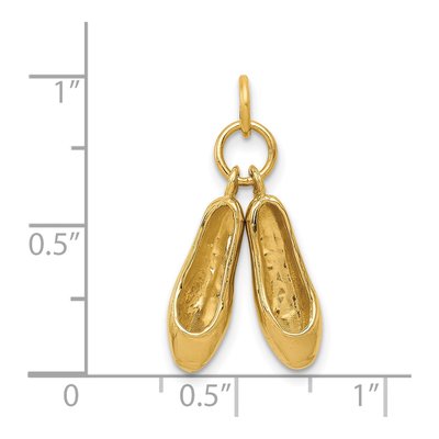 14K Yellow Gold Ballet Slippers Charm – view 6
