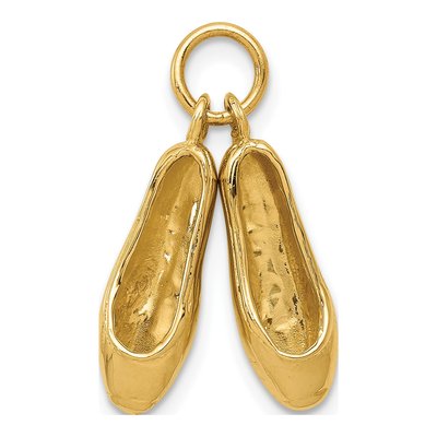 14K Yellow Gold Ballet Slippers Charm