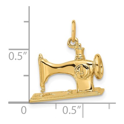 14K Yellow Gold 3-D Antique Sewing Machine Charm – view 5