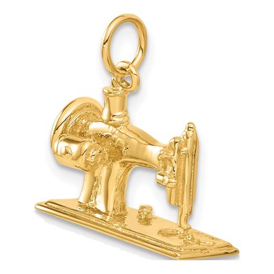 14K Yellow Gold 3-D Antique Sewing Machine Charm – view 6