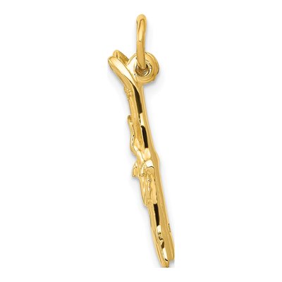 14K Yellow Gold 3-D Skis Charm – view 3