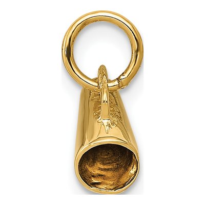 14K Yellow Gold 3-D Megaphone Pendant – view 2