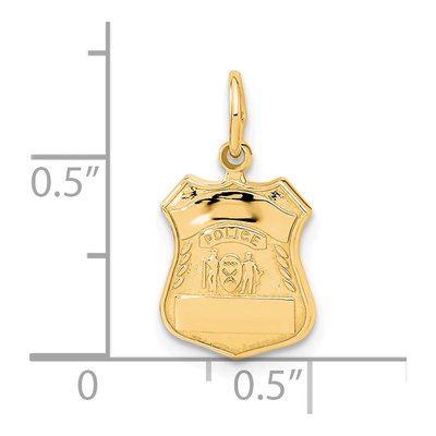 14K Yellow Gold Police Badge Pendant – view 5