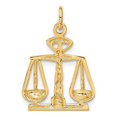 14K Yellow Gold Scales of Justice Pendant – view 4