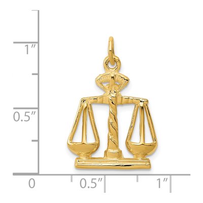14K Yellow Gold Scales of Justice Pendant – view 5