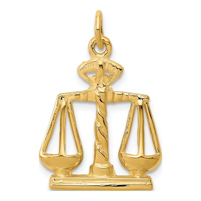 14K Yellow Gold Scales of Justice Pendant