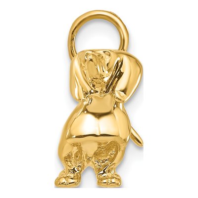 14K Yellow Gold 3-D Dachshund Dog Charm – view 3